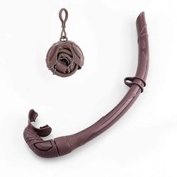 Silikoni taitettava snorkkeli kompaktilla säilytyskotelolla Naiset Miehet rullaavat snorkkelin märkähengitysputken snorklaukseen kahvi