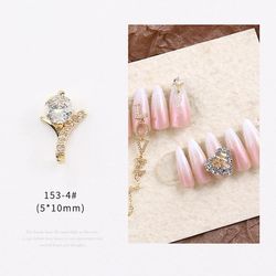Nail Art smykker Pearl Skaldyr Søstjerner Love Pendant Ring Tide Nail Diamond 1534 guld