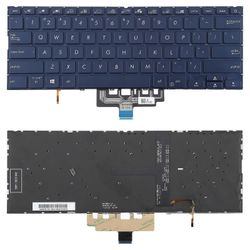 Yhdysvaltain versio taustavalaistu kannettavan tietokoneen näppäimistö Asus ZenBook 14 UX434 UX434F UX434FA UX434FL UX434FLC:lle Sininen
