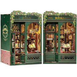 Kirjanurkkaussarja DIY-minitalosarja kirjahyllyn sisustukseen 3D-puinen palapelinukkekoti aikuisille ja aloittelijoille lahjaksi (OWL-kirjakauppa)