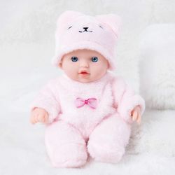 unbrand 20cm Reborn Doll Simulation tutti vauvan ruokalappu vaihtaa pehmeä kumilelulahja FLYE242226 Vaaleanpunainen