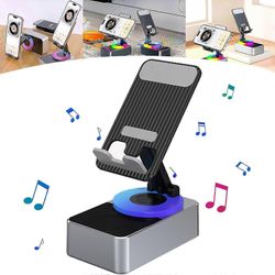 3-in-1 Bluetooth-äänen virtapankkikiinnike puhelimen pidike HiFi-kaiuttimen kiinnitystabletti Harmaa