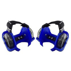 Kaksipyöräiset kantapäät Renkaat Säädettävät rullaluistimet PVC Tricolor Luminous Wheel kengät lapsille Sininen