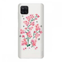 Crazy Kase Sag til Samsung Galaxy A12 Soft, Sakura Blomster