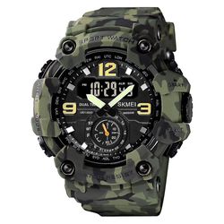 Skmei 1637 Digital Display Herrklocka, Färg: Army Green Camouflage