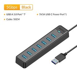 Idsonix USB Hub 4-port 3.0-hubadapter type C-dokkingstasjon 7-porters hubadapter 5 Gbps høyhastighets for Macbook Mac OS U3-50CM