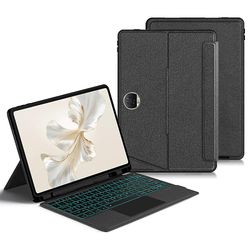 Til Honor Pad 9 læder folio cover aftageligt Bluetooth touchpad-tastatur med baggrundsbelysning