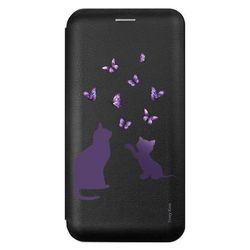 Crazy Kase Sag til iPhone 12 Pro (6,1) Sort mønster killing leger med sommerfugl