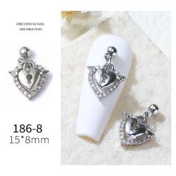 Manicure Zircon smykker søm kæde vedhæng med metal diamant 1868