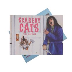 12 kuukauden kissakalenteri 2025 Scaredy Cat Wall -kuukausikalenteri, joka on yhteensopiva suunnittelun, järjestämisen ja päivittäisen aikataulutuk...