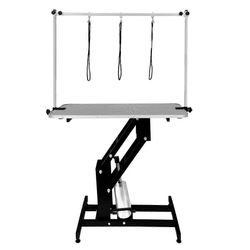 MonsterShop Musta hydraulinen hoitopöytä - harmaa pöytälevy