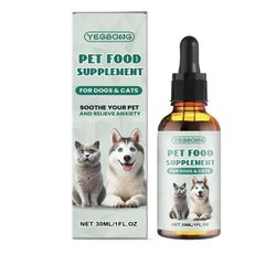 Yegbong Calming Pet Supplement - Helpot ruokintatipat kissoille ja koirille, lievittää ahdistusta ja epämukavuutta, 30ml