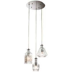 Firstlight Lighting Karafler 3 lys loft klynge vedhæng Krom, Klart dekorativt glas, E14