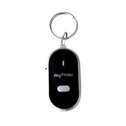 Kuankuanbao Nøkkelring LED-lys lommelykt Remote Sound Control Lost Key Finder Whistle Sound Item Key Locator Device Svart