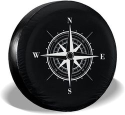 Vararenkaan suojus Kompassi Tuuli nousi Jeep Trailer Rv Truck 14 15 16 17 tuuman aurinkovoidetta pölytiivis korroosionkestävä pyöränsuojus 14 tuumaa