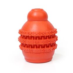 Gummi hund Legetøj Gourd utætte bold pet forsyninger rød