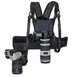 Carrep Til Canon Nikon Sony Pentax DSLR Carrier II Multi Dual 2 kamera bærer brystsele system Vest Hurtig rem med sidehylster
