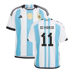 Adidas Argentina 2022 VM vinnare hemmatröja - Barn (DI MARIA 11) Blå 15/16 Years - 34-36 inch