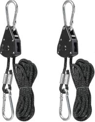 Säädettävä räikkäköysipyörä koukuilla Raskas nostojärjestelmä kasvuvalojen akvaariotuulettimille