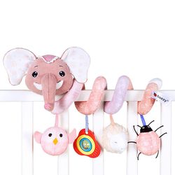 Darmowade Söpö elefantti Spiraalipehmolelut Baby Pram Pinnasänky Pinnasänky Koriste ripustukset Rattaat ja matka-aktiviteettilelu Vaaleanpunainen