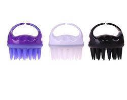 Caraele Silikone Shampoo Brush, Scalp Massage Rengøring Brush, Massage Silikone Comb for længere hår hvid