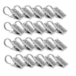 40 kpl klipsikoukut verhopidikkeet verhoripustin metallinen verhopidike verhokoukut verholukko 2*1cm