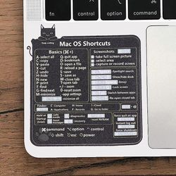 unbrand 1pc Design til Mac OS System Tastaturgenvej Klistermærke Sort Ingen rester Laptop