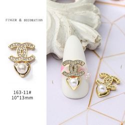 Manicure Light Luksus Micro-indlagt Zircon Diamond Pearl Chain Ornament Candy Kanin Star Nail Dekoration Materiale 16311