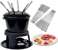 12pcs rustfritt stål fondue gafler med varmebestandig håndtak