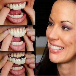 Pari ylempi ja alempi korkealaatuinen hammasproteesi Instant Smile Comfort Fit Flex Kosmeettiset hampaat Hammasproteesi hampaat Top Cosmetic Viilu