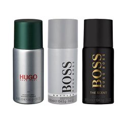 3 kpl Hugo Boss Deo Spray Pullotettu + Hugo Man + Tuoksu 150ml