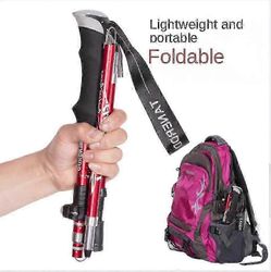 Vaellussauvat - 2 pakkausta kokoontaitettavat alumiiniset vaelluspylväät pikalukitusjärjestelmällä, taitto, teleskooppinen, ultrakevyt seniorivaell...