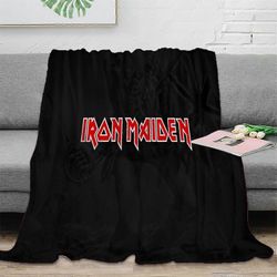 Pehmeä kodikas flanellihuopa 3D Iron Maiden paksu lämmin fleecehuopa sänky sohvasohva heittää TV-peitto syksy/talvi pörröinen peitto aikuisille G-8...