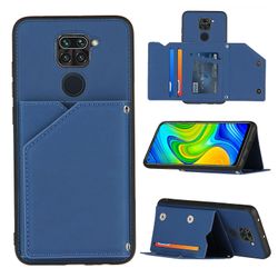 Gangxun Sag For Xiaomi Redmi Note 9 Vintage Cuir Cover Læderetui Kofanger - Bleu