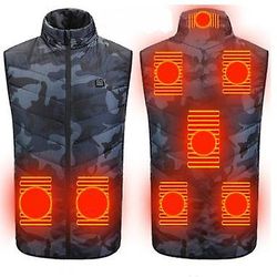 Lauwodun Smart Opladning Opvarmning Undertrøje Opvarmning Undertrøje Down Bomuld Varmetøj Elvarme Bomuld Jakke - Camouflage 8 Zone 2XL