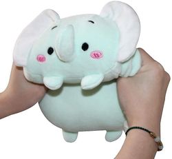 Linkrunning 8 tommer sød elefant Squishy plys krammepude, super blød tegneserie fyldt dyre legetøjsgaver til sengetøj, børn sover Kawaii pude lyseb...