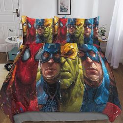 DSJackson Cool Avengers Chic Comforter Cover Set piilotetulla vetoketjusulkimella - Tyylikkäät mikrokuituelokuvat Vuodevaatteet 3D-tulostuksella, 3...