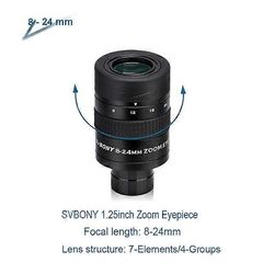 1,25 tuuman zoom-teleskoopin okulaari 7–21 mm/8–24 mm/10–30 mm FMC-zoom-linssi ja teleskooppilisävaruste tähtitieteellisiin teleskooppeihin