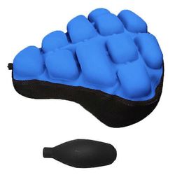 BC-203 1.0 polkupyörän puhallettava turvatyynyinen istuinsuoja, kokoontaitettava pehmeä pyörän istuinsuoja pumpulla, koko: M Sininen