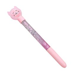 unbrand Quicksand Gel Pen Cartoon Seilletgel Pen 0.5mm genopfyldelig til børn Voksne Hjem Kat pink