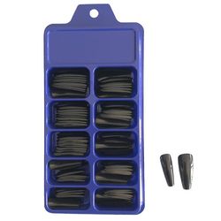 Varychmoo 100pcs Lang akryl kunstige falske negle Tips Stick på fuld nail manicure Sort