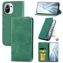 Gangxun Sag For Xiaomi Mi 11 Magnetisk Lukning Læder Tegnebog Cover Housse Etui Shockproof - Grøn