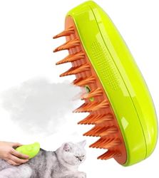 Cat Steamy Brush, 2024 Cat Steam Brush For Hair Cleaner, Kattebørste med damp, 3-i-1 dampbørste for katter, Selvrensende dampende kattbørste