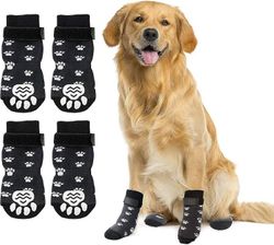 Zhiyi Liukastumista estävät koiran sukat koirille 2 paria Pehmeä säädettävä tassunsuoja koiran otesukat hihnan luistonestolla 2 paria mustaa L