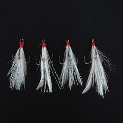 20kpl kalastusvieheet höyhenen kolminkertainen koukku kala kampisyötit tarvike