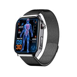 Verensokerimittari Terveys Smart Watch EKG + ppg verenpaineen mittaus IP68 vedenpitävä urheilu Smartwatch sykemittari Musta Milano