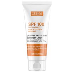 Aurinkosuoja kasvoille ja vartalolle SPF100, laajakirjoinen suoja UVA- ja UVB-säteitä vastaan, kaikille ihotyypeille 1pcs