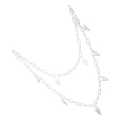 Leluketjun järjestäjä pidikkeillä pehmolelu 200x5cm valkoinen muovi 1 setti