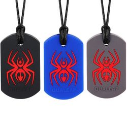 Heytea Spider Sensory Chew kaulakoru lapsille, pojille tai tytöille (3 kpl) - Purukaulakoru Hampaiden kaulakoru Teether Chew Toys - Suunnitellut ha...
