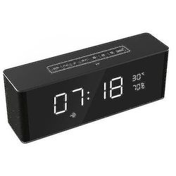 Coosilo Trådløs Bluetooth-højttaler med vækkeur Fm Radio 3,5 mm Aux-indgang, to højttalere